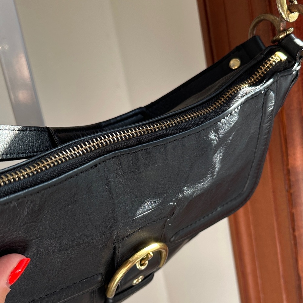 Coach Campbell Black Leather Shoulder Bag with Gold GUC - Picture 9 of 13